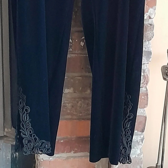 Xscape Velvet Embroidered Slacks - Picture 3 of 4